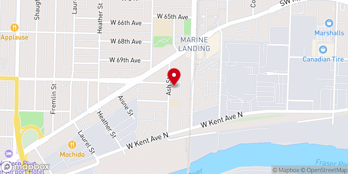 Map showing location of Westside Baptist Church