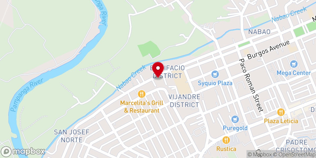 Map showing location of Apostolic Faith Church