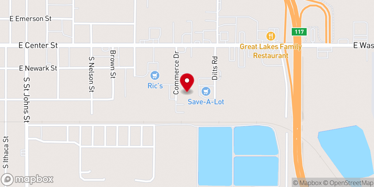 Map showing location of Gratiot County Human Services Department