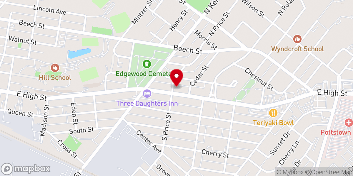 Map showing location of St. Abanoub Coptic Orthodox Church of Pottstown