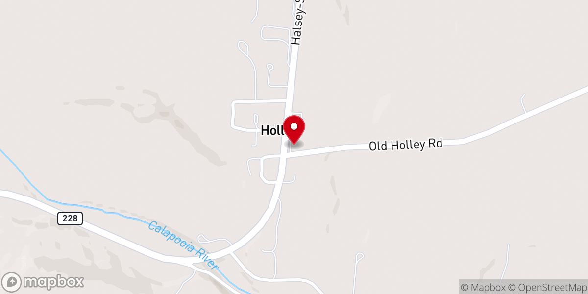 Map showing location of Holley Church
