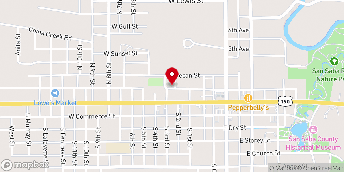 Map showing location of Methodist Parsonage