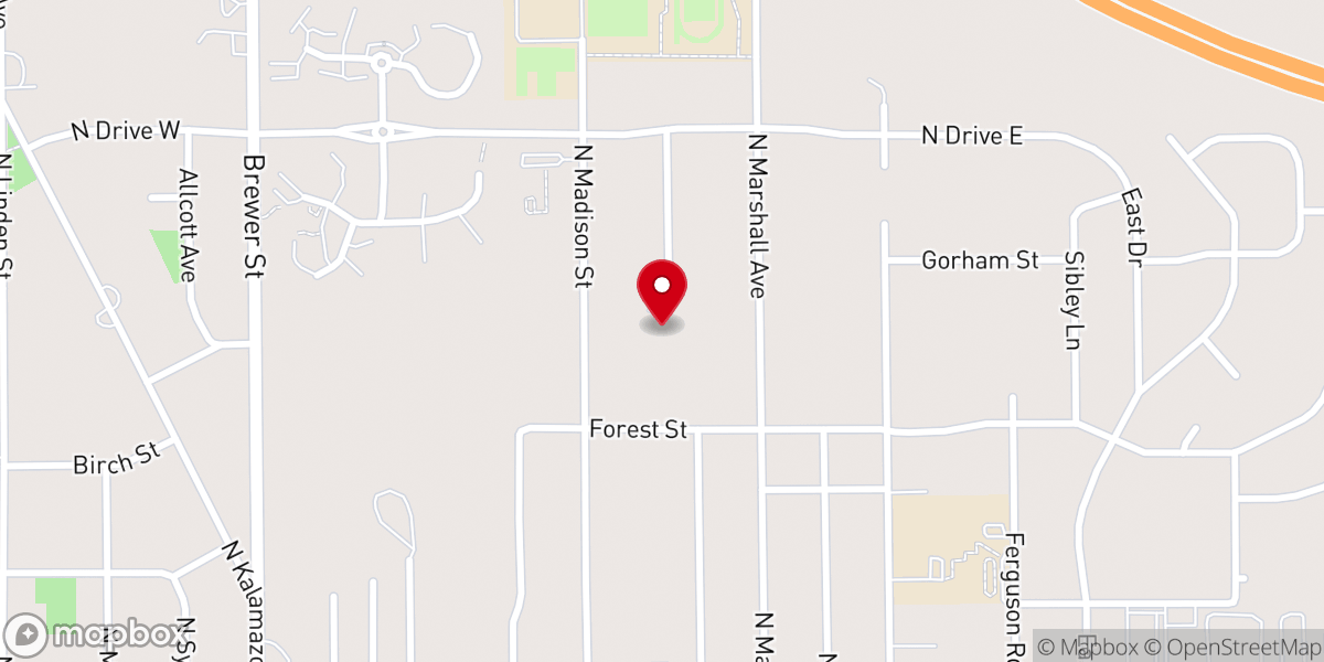 Map showing location of Grace Baptist Church of Marshall