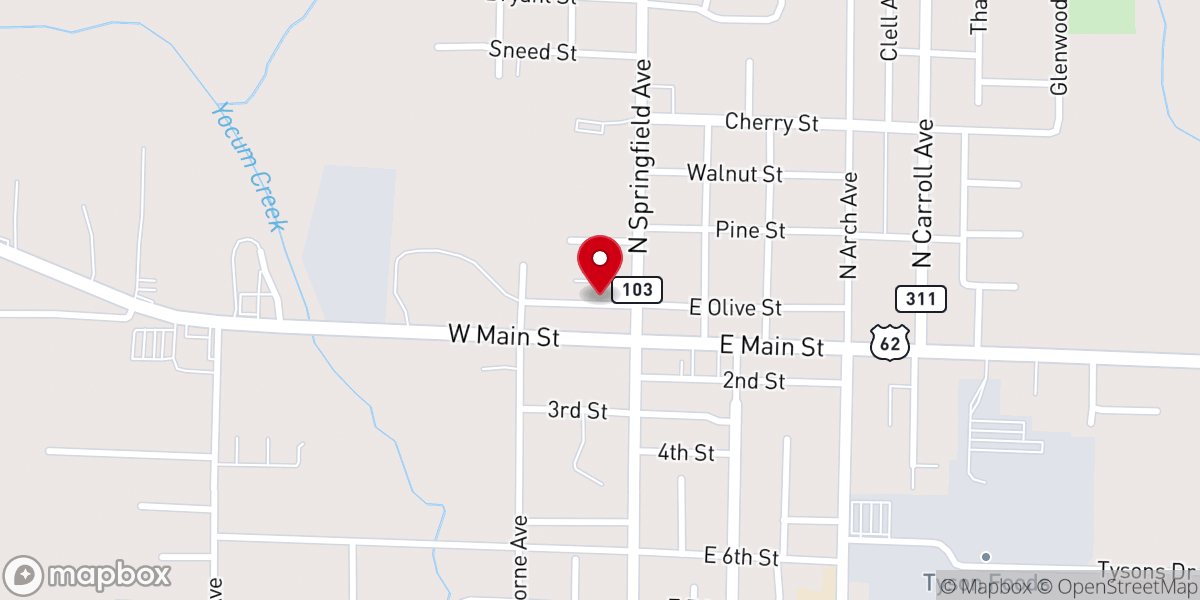 Map showing location of United Baptist Church
