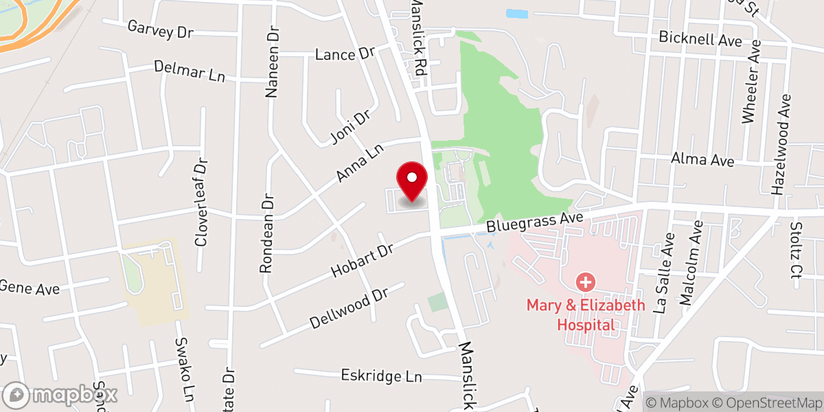Map showing location of First Cumberland Presbyterian Church