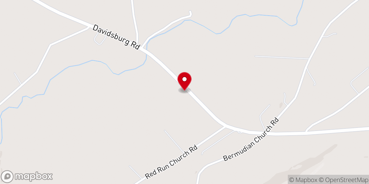 Map showing location of St Paul's Red Run Church