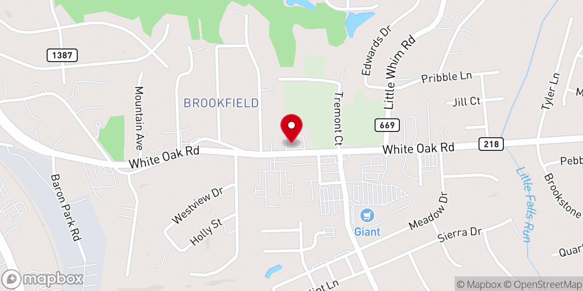 Map showing location of Church of God of Prophecy (White Oak Ministries