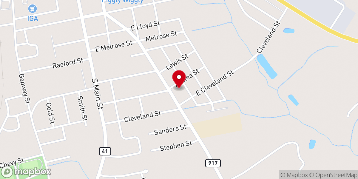 Map showing location of Mullins Church of God