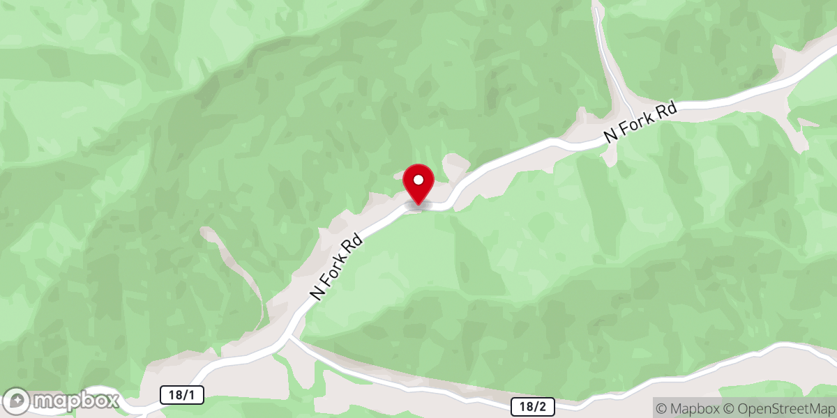 Map showing location of North Fork Church