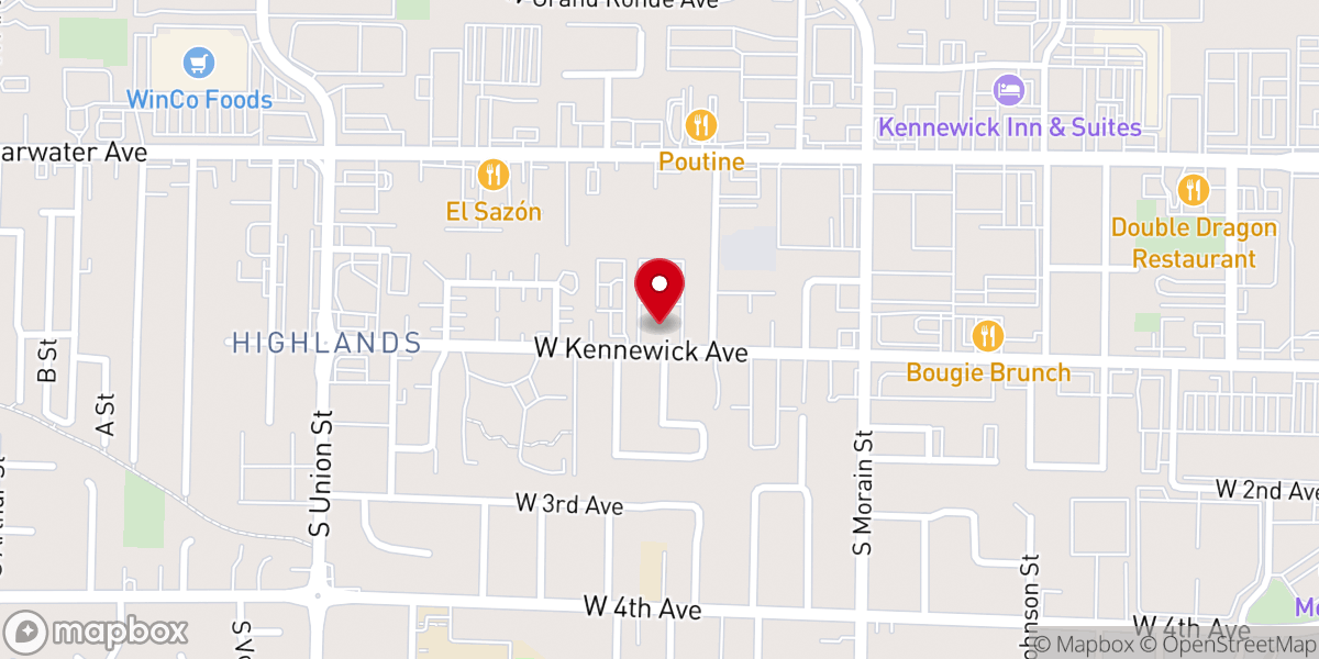 Map showing location of Kennewick Church of Christ