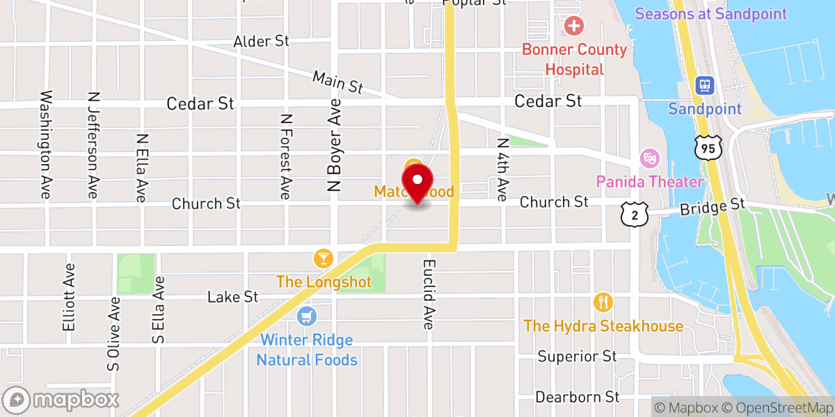 Map showing location of North Idaho Lock and Key