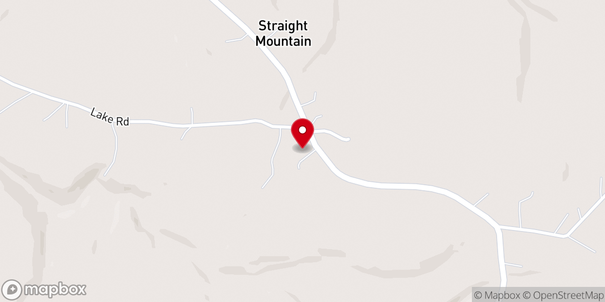 Map showing location of Straight Mountain Baptist Church