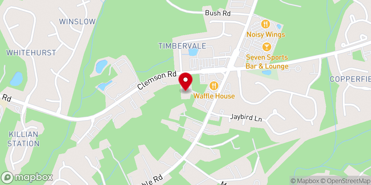 Map showing location of Hope Baptist Church