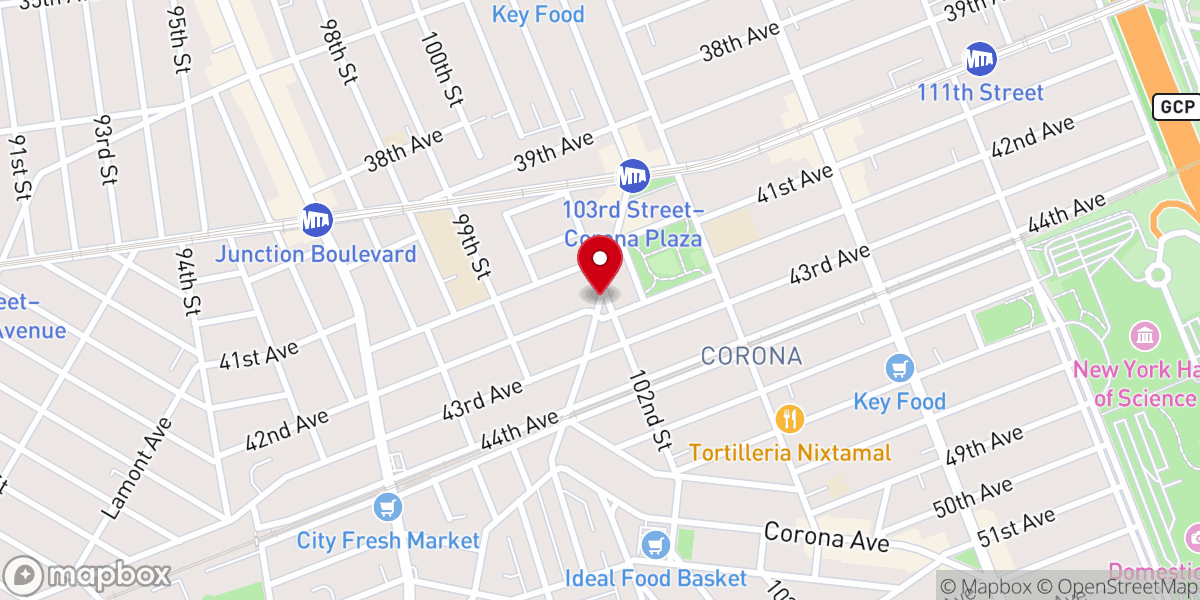 Map showing location of Union Evangelical Church of Corona