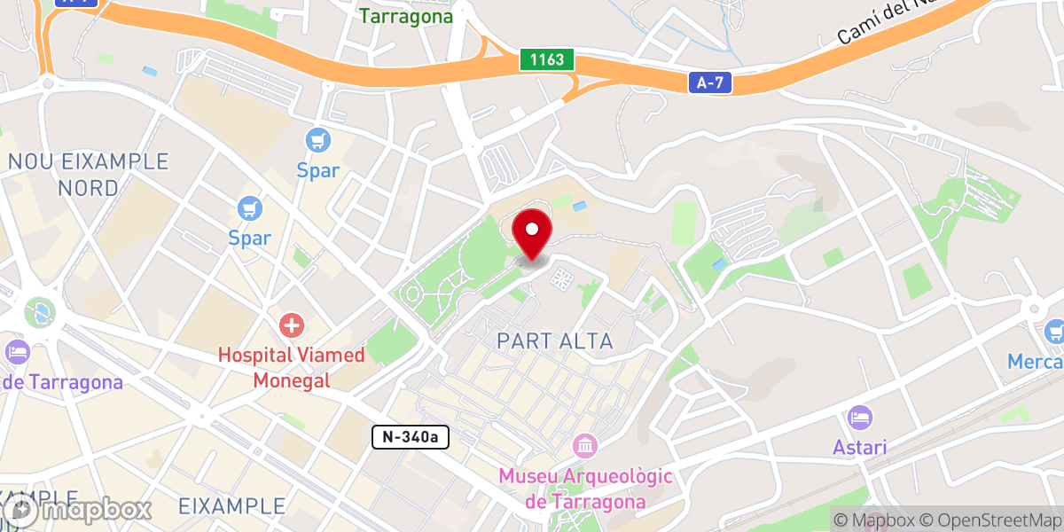 Map showing location of Arzobispado de Tarragona