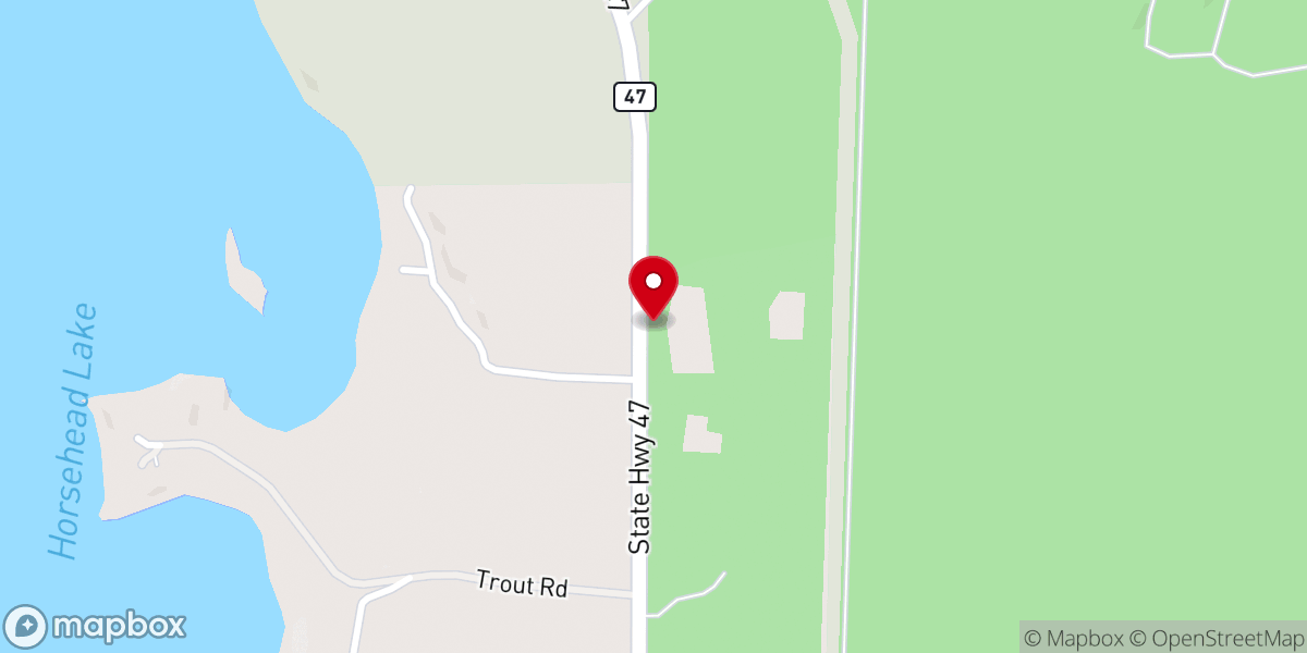 Map showing location of Lake Tomahawk Bible Church