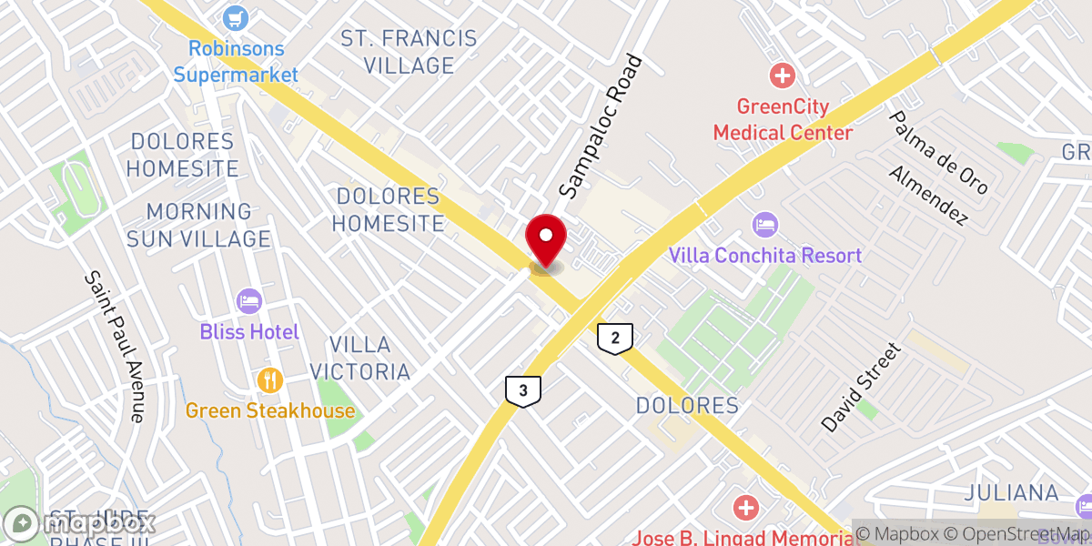 Map showing location of Our Lady of Sorrows Parish Church - Dolores Junction, CSFP (Archdiocese of San Fernando)