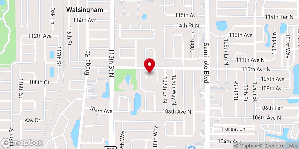 Map showing location of Oak Ridge Wesleyan Church
