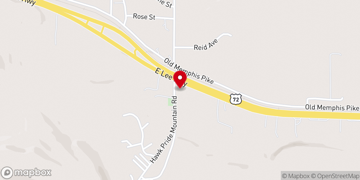 Map showing location of Oak Grove Missionary Baptist Church