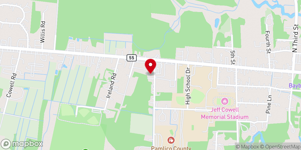 Map showing location of West Branch Missionary Baptist Church