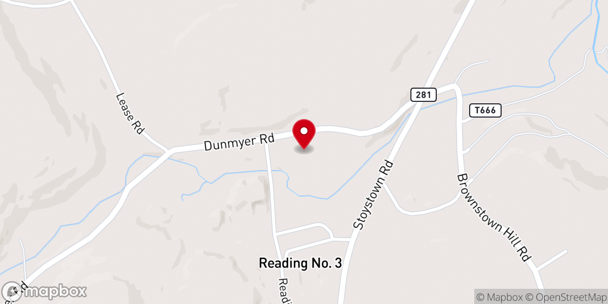Map showing location of Laurel Highlands Church-Christ