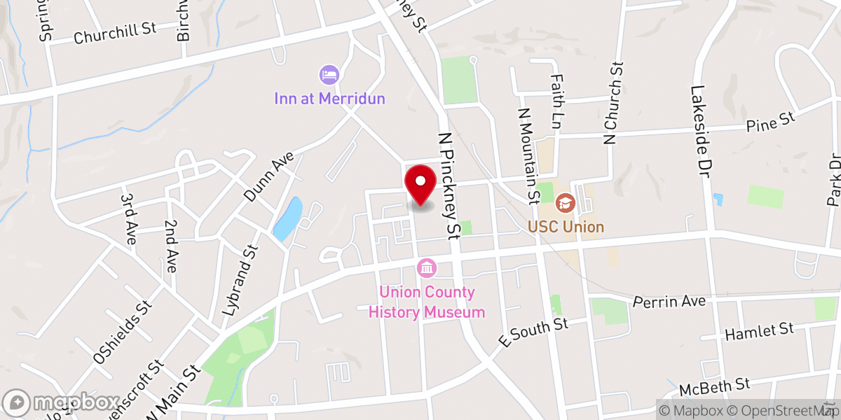 Map showing location of Corinth Baptist Church
