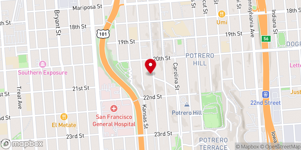 Map showing location of New Life Church San Francisco