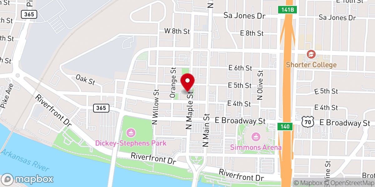 Map showing location of Refuge Church