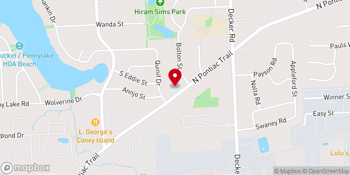 Map showing location of Walled Lake Church of Christ