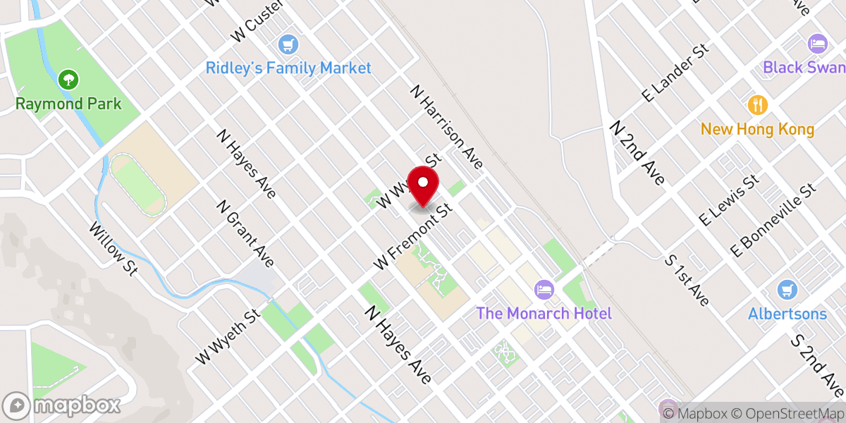 Map showing location of First Baptist Church
