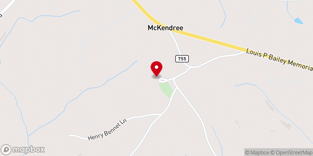 Map showing location of McKendree Church