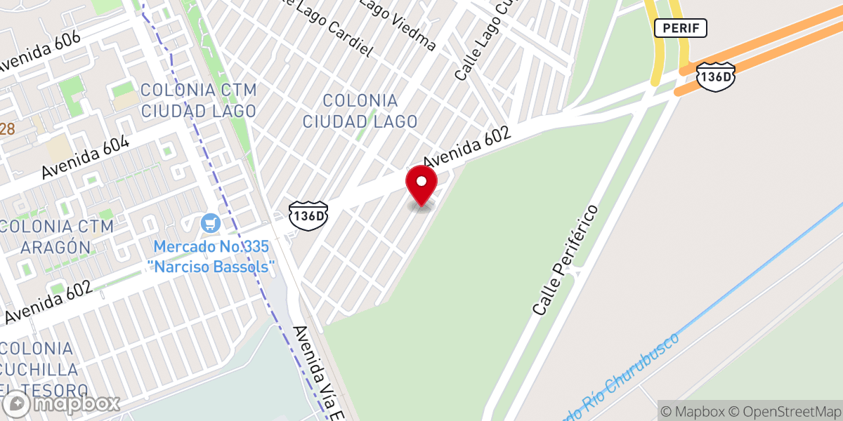 Map showing location of iglesia en victoria IAFCJ CD LAGO (iglesia cristiana pentecostal)