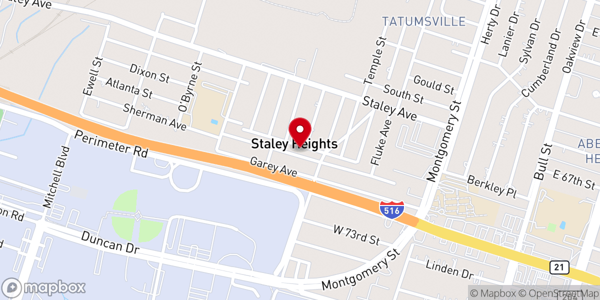 Map showing location of First Zion Belmont Baptist Church