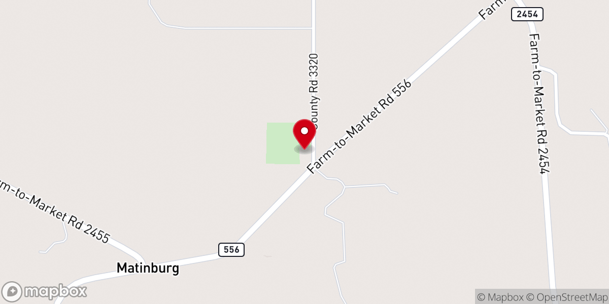 Map showing location of Matinburg Country Church