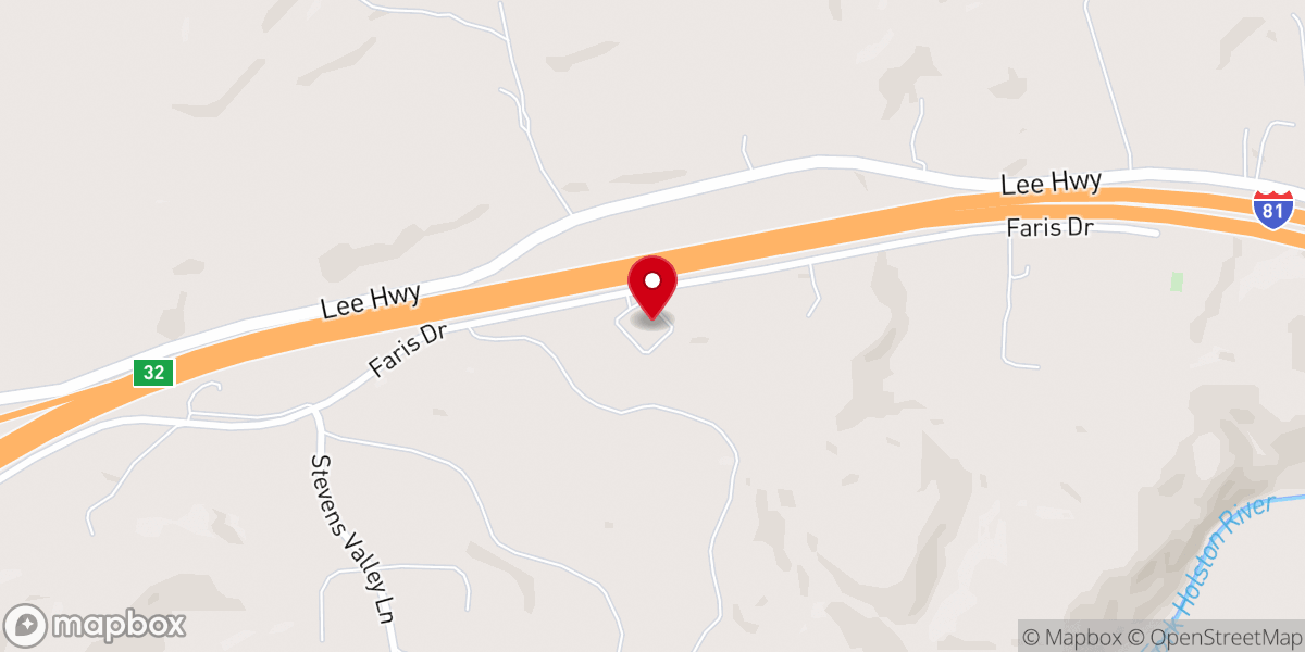 Map showing location of Joy Baptist Church