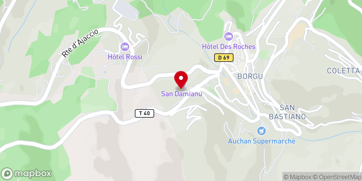 Map showing location of Couvent Saint Côme et Damien - Cunventu San Cosimu è Damianu