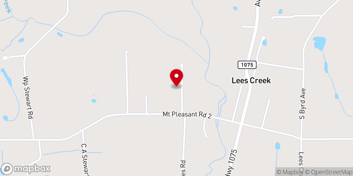 Map showing location of Mt Pleasant Baptist Church
