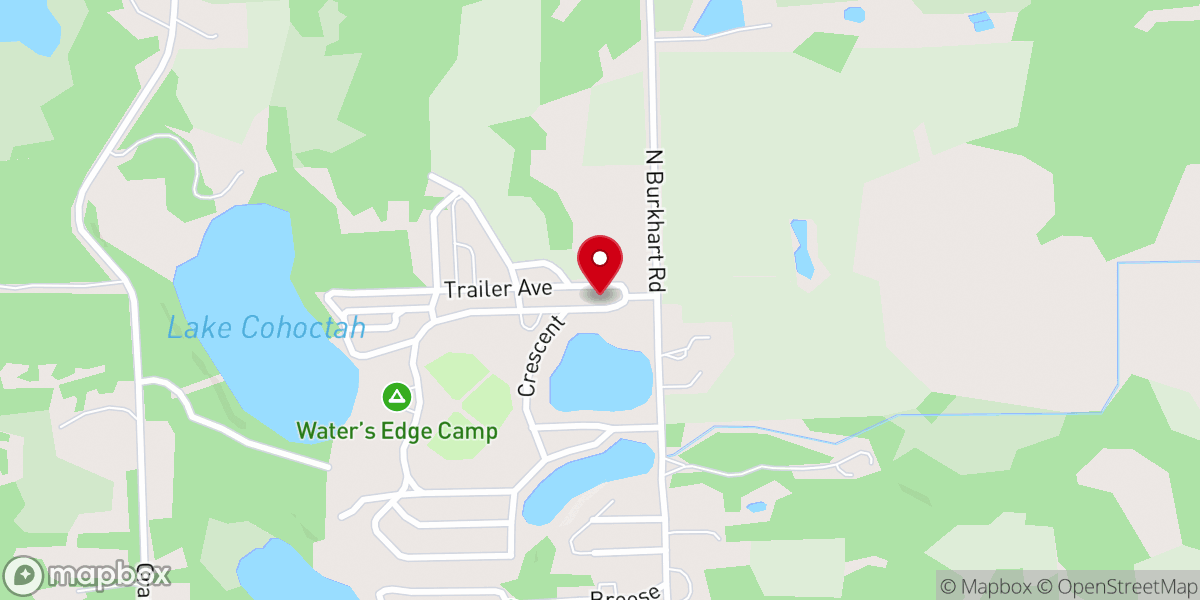 Map showing location of Water’s Edge Camp