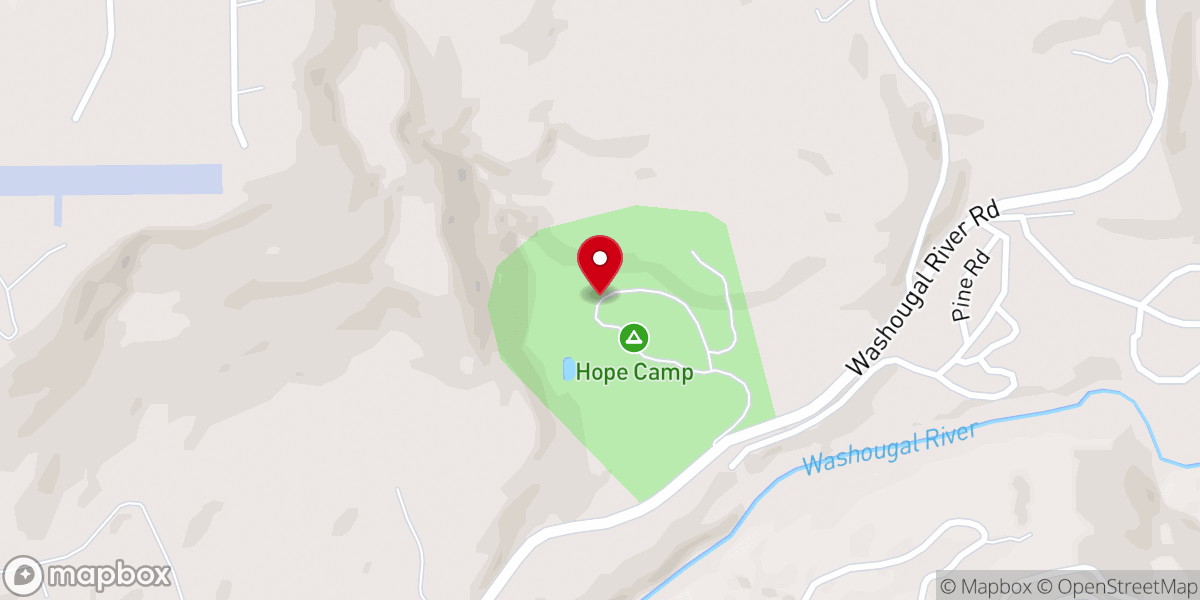 Map showing location of Hope Camp