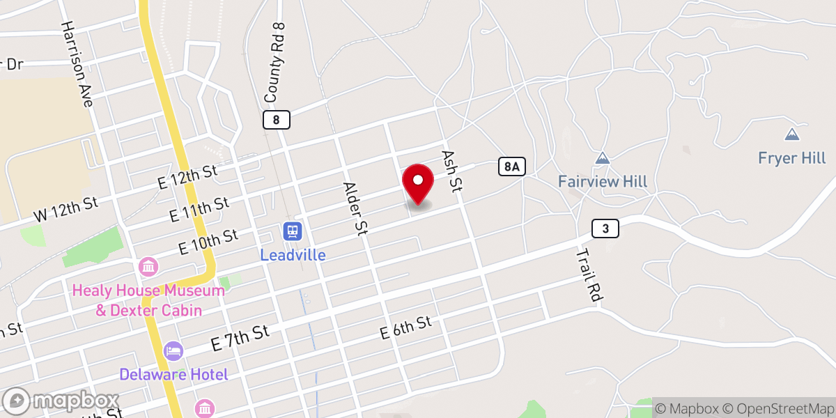 Map showing location of Leadville Seventh-Day Adventist Church