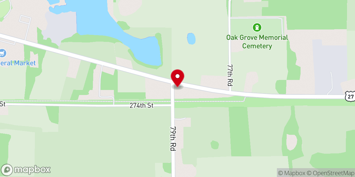 Map showing location of Peace Baptist Church