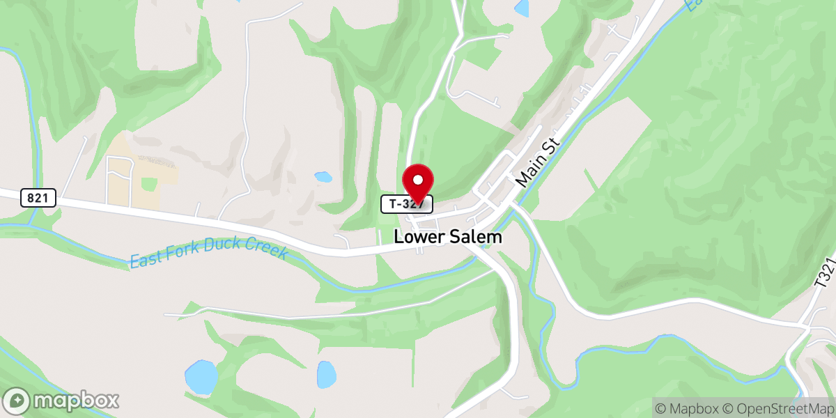Map showing location of Lower Salem Global Methodist