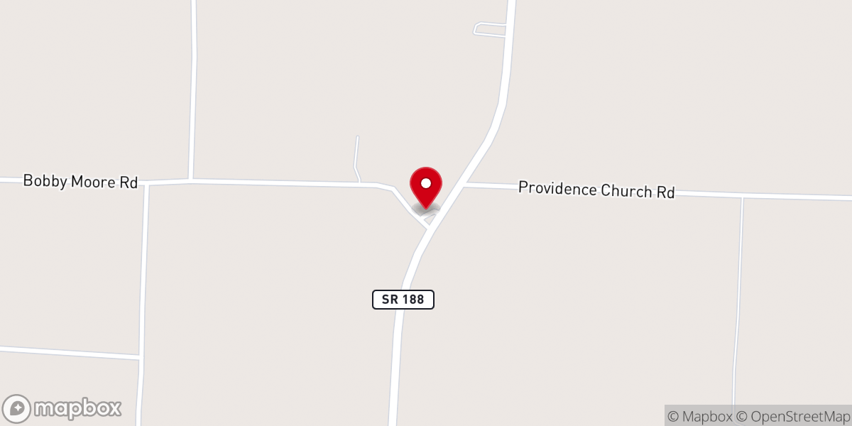 Map showing location of Providence Baptist Church