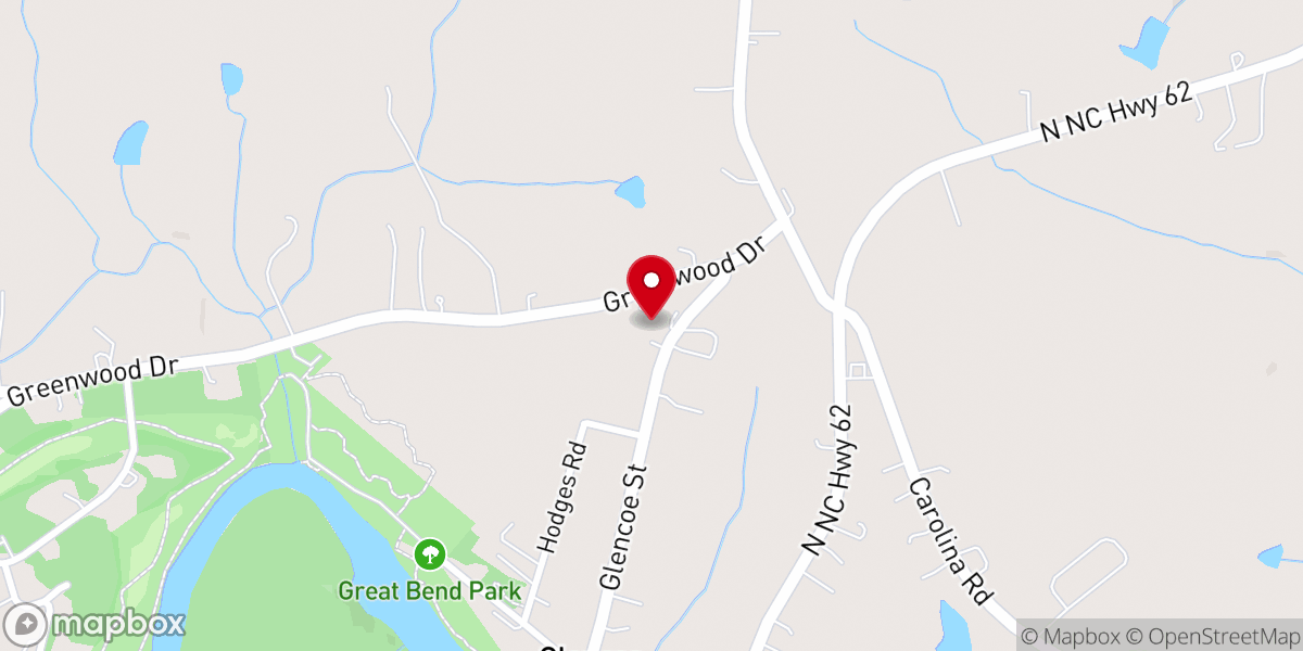 Map showing location of Glencoe Baptist Church
