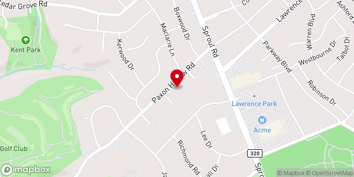 Map showing location of Congregation Beth El-Ner Tamid