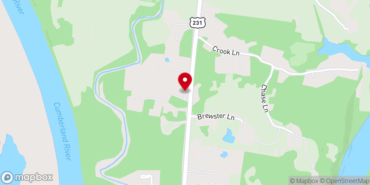 Map showing location of Rocky Creek Baptist Church