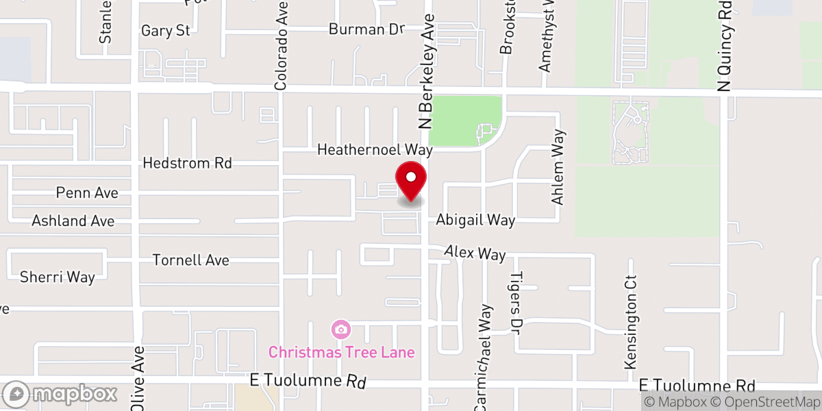 Map showing location of Central Valley Baptist Association
