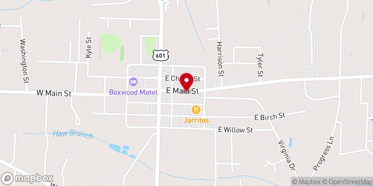 Map showing location of S Oak Ridge Baptist Church