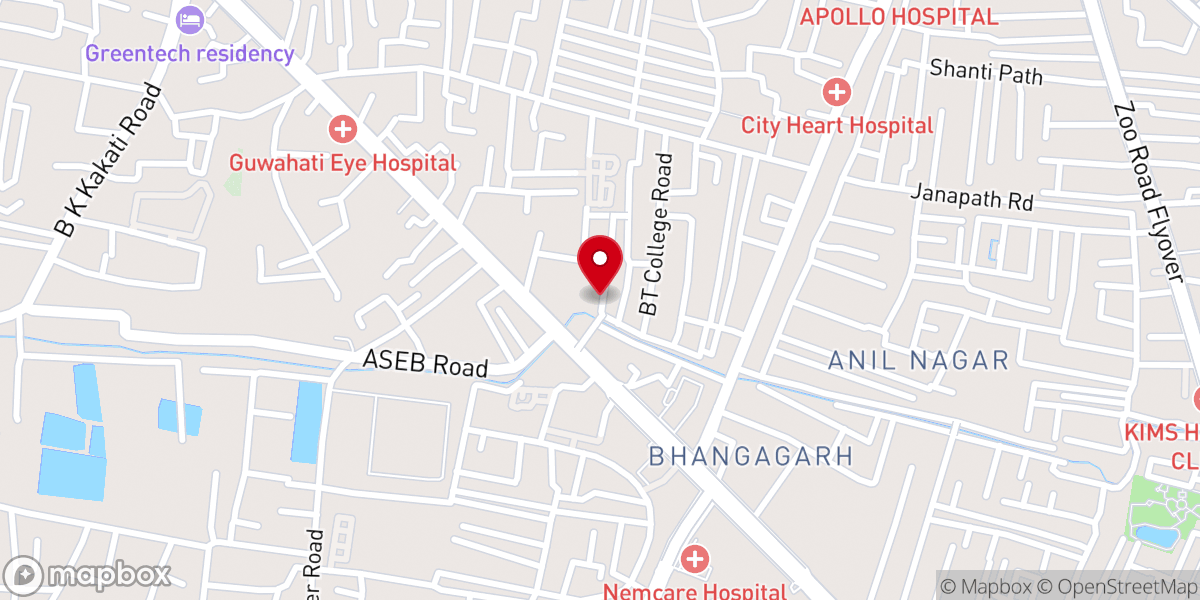 Map showing location of AG Church Guwahati