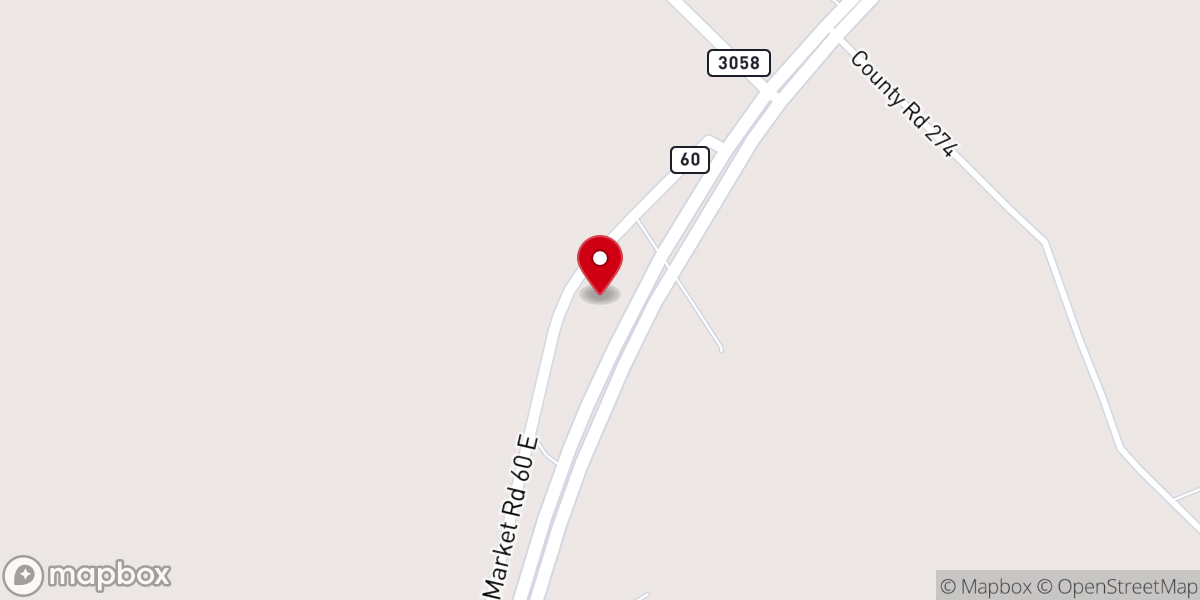 Map showing location of Lone Oak Baptist Church